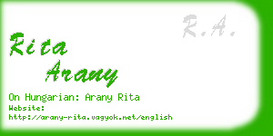 rita arany business card